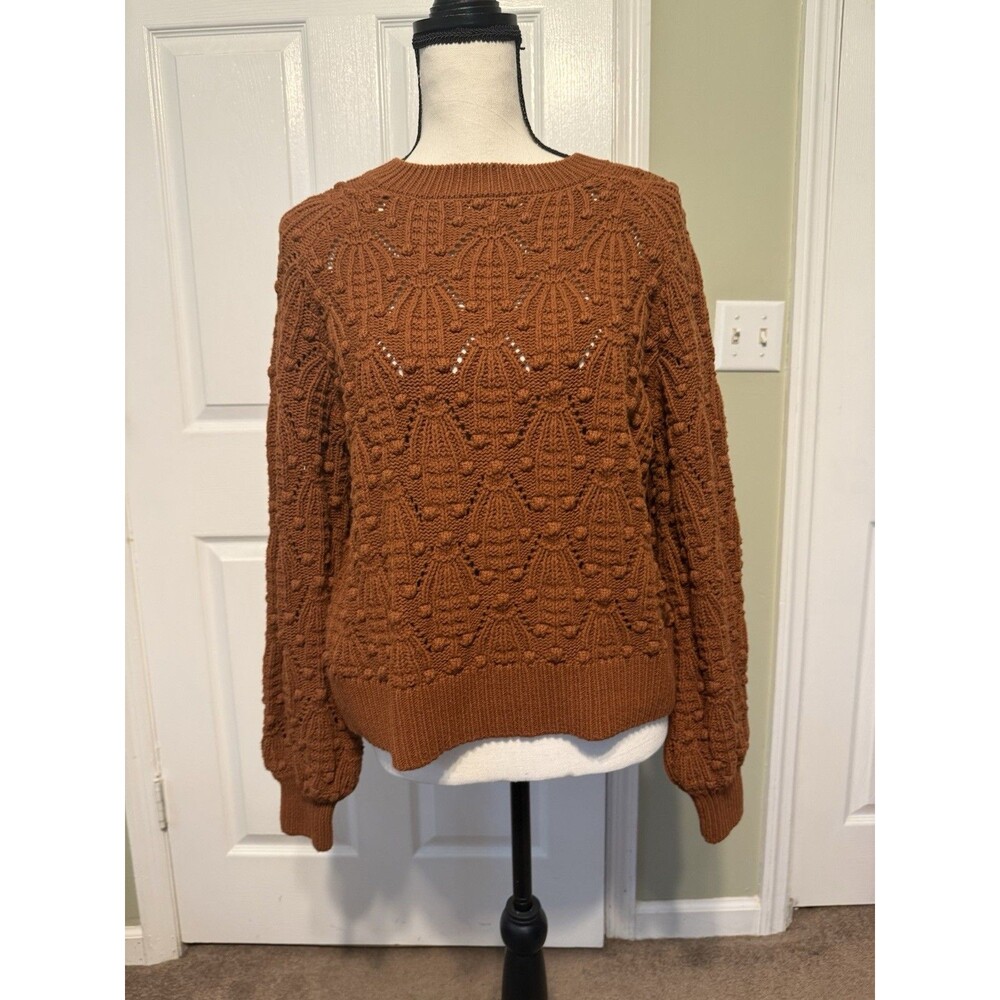 Harper Heritage Crewneck Sweater Brown Cotton Blend Medium